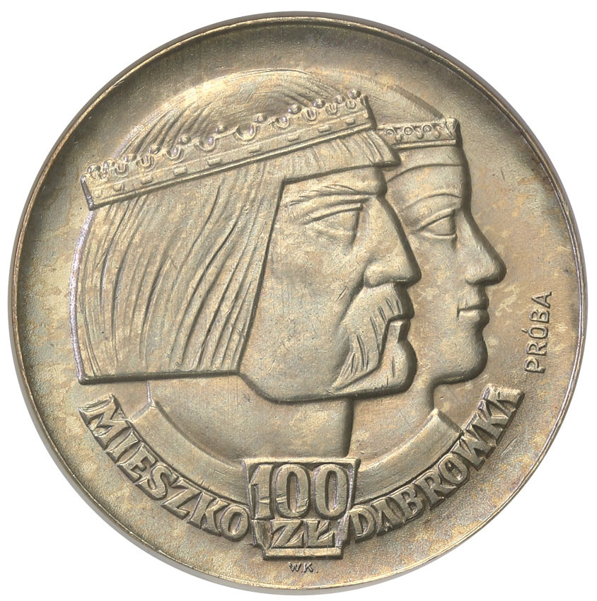 PRL. PRÓBA  Srebro 100 złotych 1966 Millenium